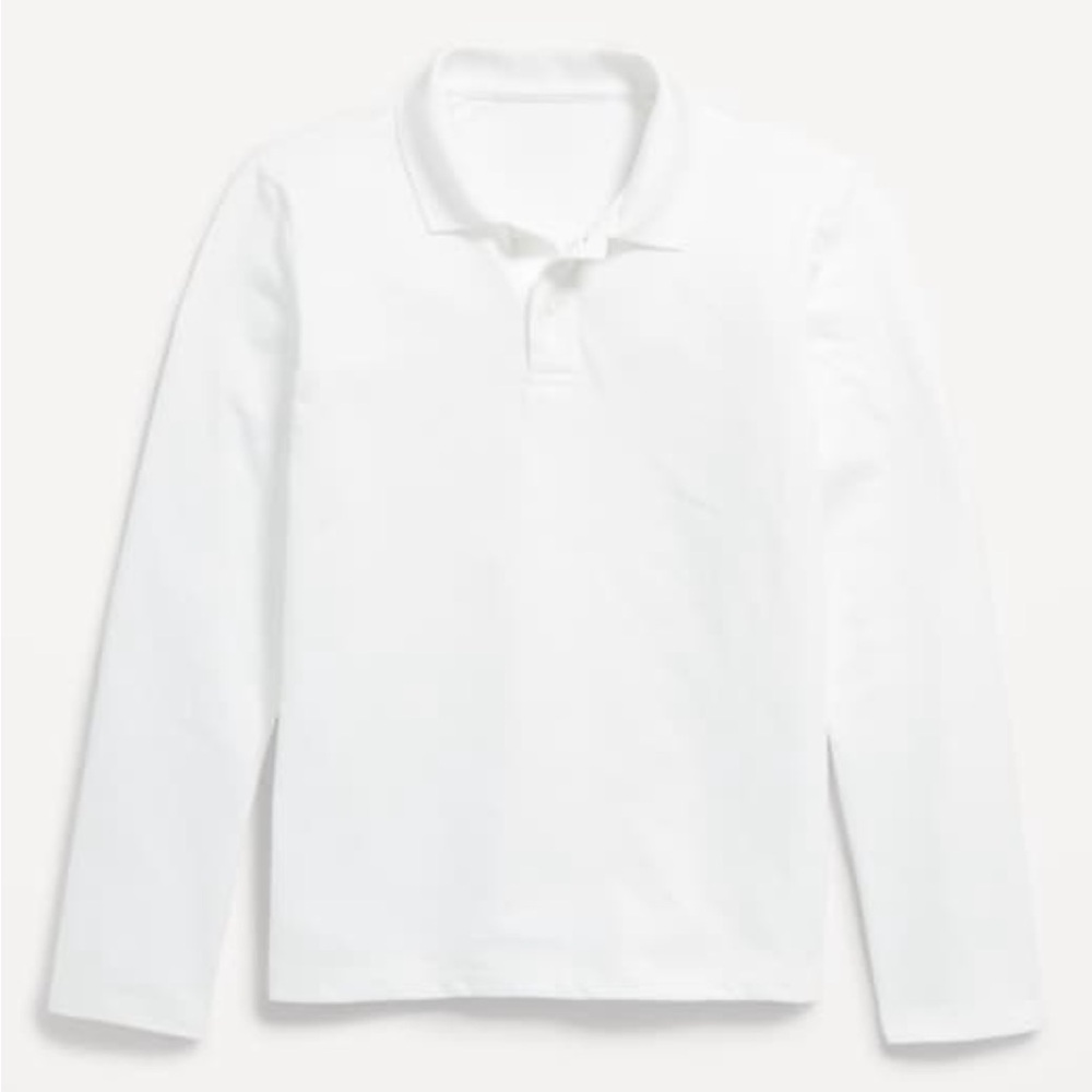 GAP Kids White Long Sleeve Polo Shirt XS (4/5)